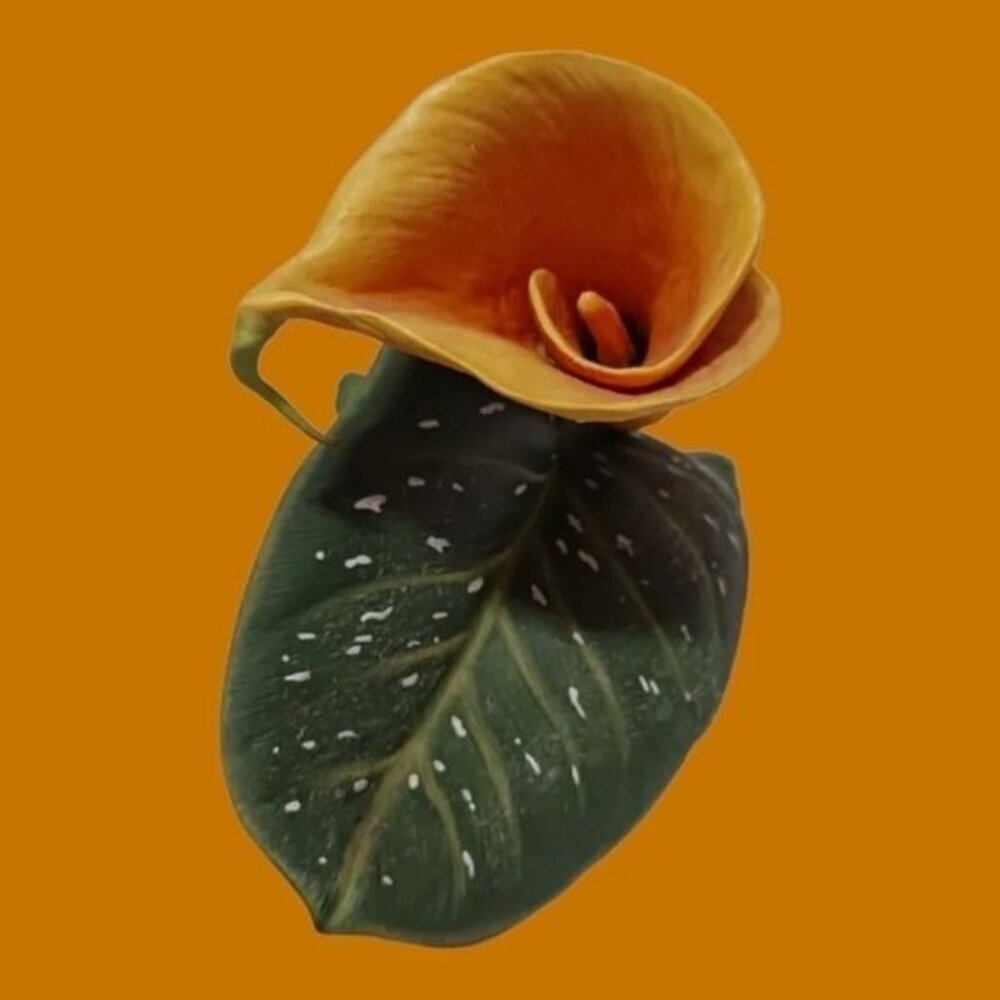 Franklin mint  rare golden calla  lily 1986 Ronald Van Ruyckevelt - Picture 2 of 5